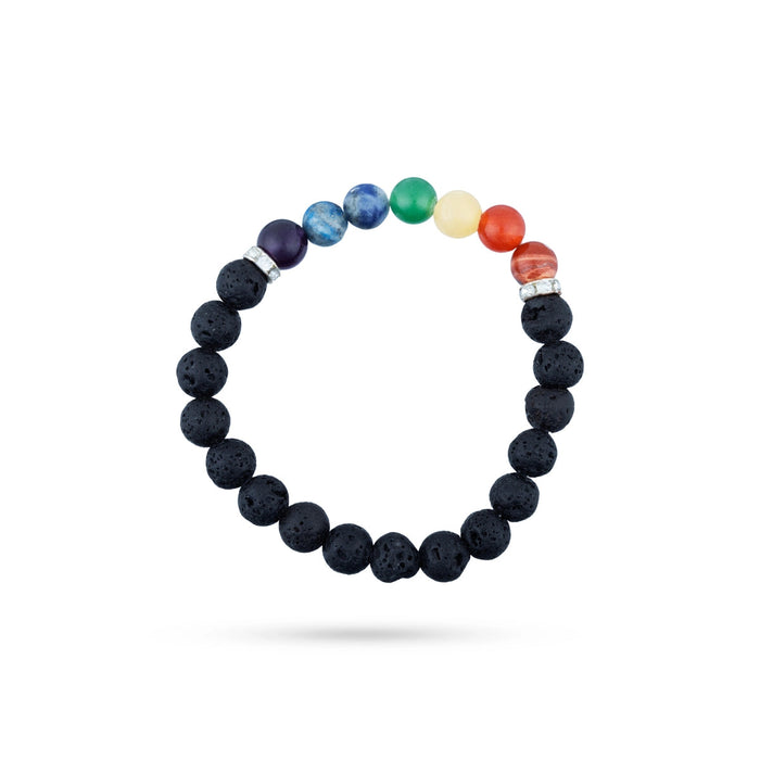 7 Chakra Lava Stone Bracelet | Lava Stone Chakra Bracelet/ Chakra Lava Bracelet for Men & Women