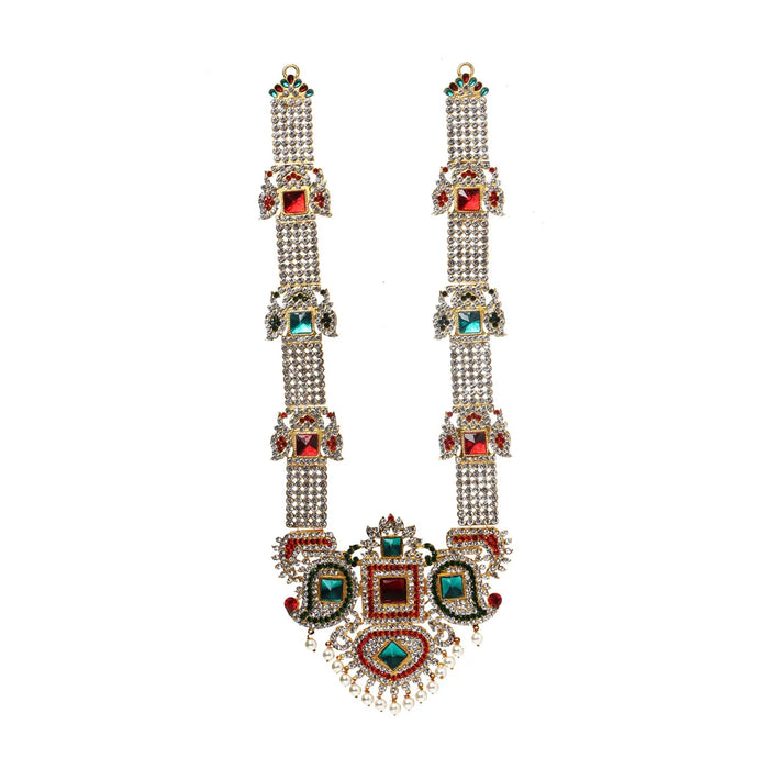 Stone Haram - 15 Inches | Multi Colour Stone Jewellery/ Long Necklace for Deity