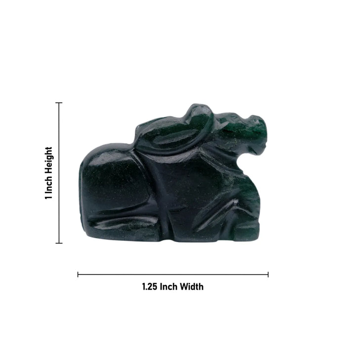Zade Nandi Statue - 1 X 1.25 Inches | Nandi Murti/ Nandhi Statue For Pooja And Home Decor