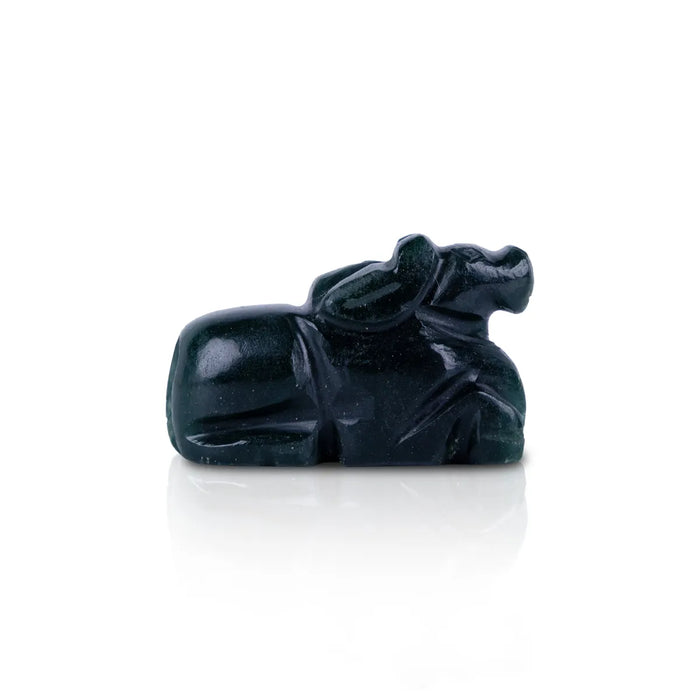 Jade Nandi statue - 1 X 1.5 Inches | Green Jade Nandi Murti/ Shiva Vahana idol For Home Pooja