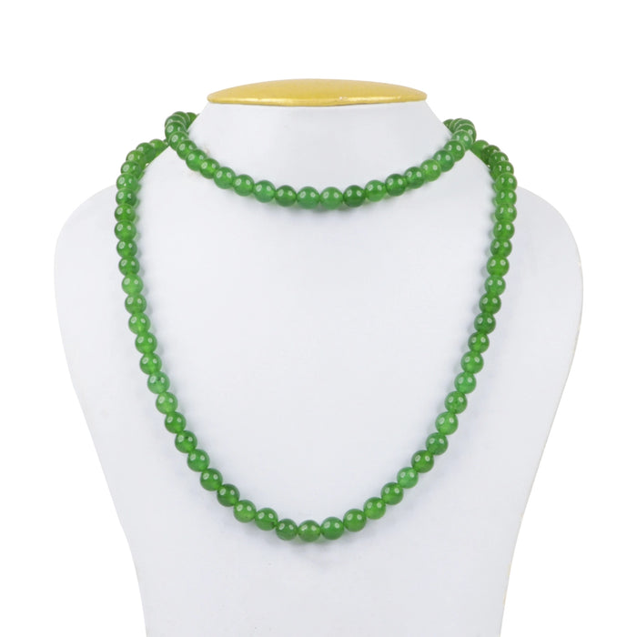 Green Jade Mala- 19 Inches | 8mm/ 108 Beads Crystal Mala/Precious Stone Mala For Meditation & Spiritual Growth