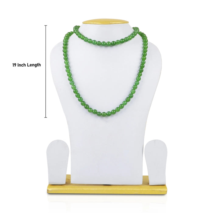 Green Jade Mala- 19 Inches | 8mm/ 108 Beads Crystal Mala/Precious Stone Mala For Meditation & Spiritual Growth