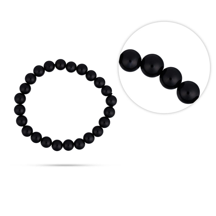 Black Agate Bracelet - 2.5 Inches | Black Agate Beads Bracelet / Natural Stone Bracelet for Spiritual Wear