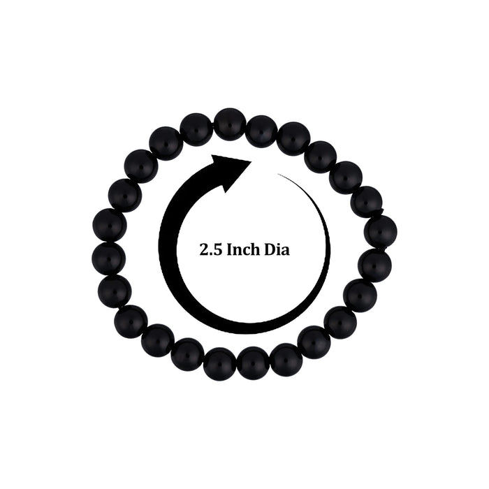 Black Agate Bracelet - 2.5 Inches | Black Agate Beads Bracelet / Natural Stone Bracelet for Spiritual Wear