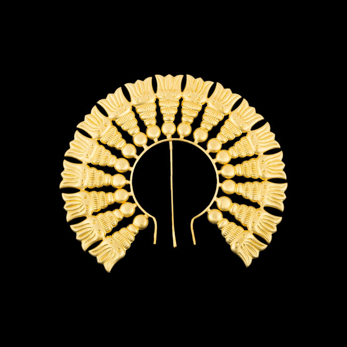 Hair Arch - 5 x 6 Inches | Lotus Design Ornament/ Artificial Jewellery/ Gold Polish Jewellery for Deity Decor
