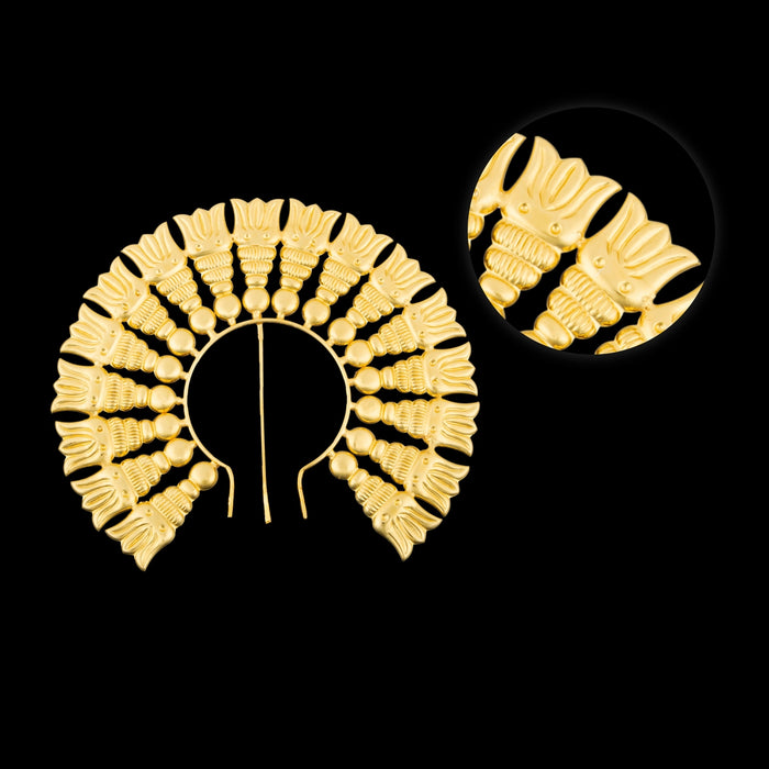 Hair Arch - 5 x 6 Inches | Lotus Design Ornament/ Artificial Jewellery/ Gold Polish Jewellery for Deity Decor