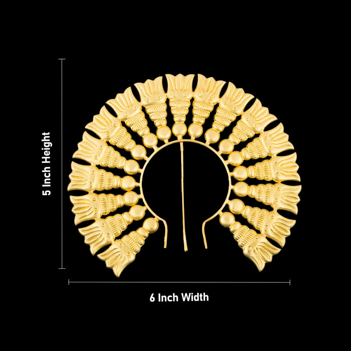 Hair Arch - 5 x 6 Inches | Lotus Design Ornament/ Artificial Jewellery/ Gold Polish Jewellery for Deity Decor