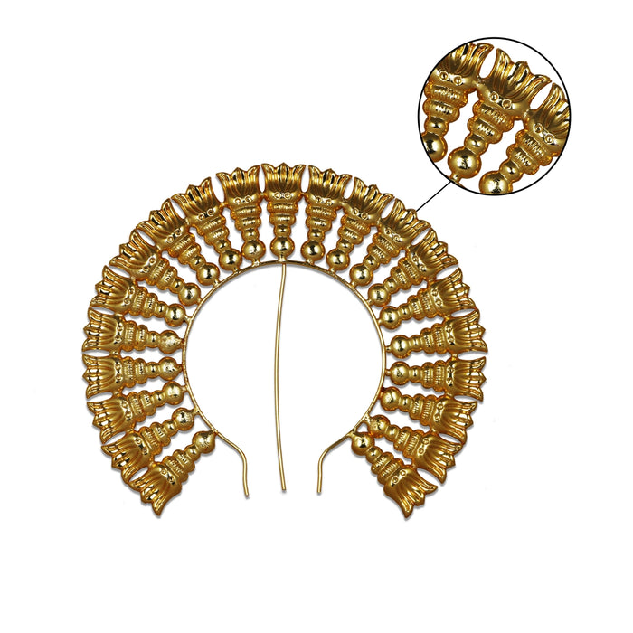 Hair Arch - 6 x 7.25 Inches | Gold Polish Jewellery/ Hair Accessory/ Artificial Jewelry For Deity Alangaram