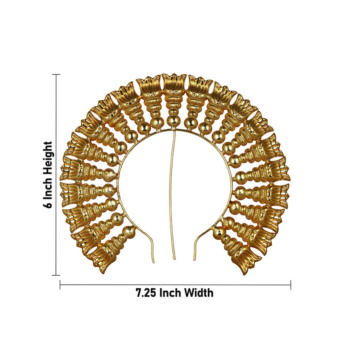 Hair Arch - 6 x 7.25 Inches | Gold Polish Jewellery/ Hair Accessory/ Artificial Jewelry For Deity Alangaram