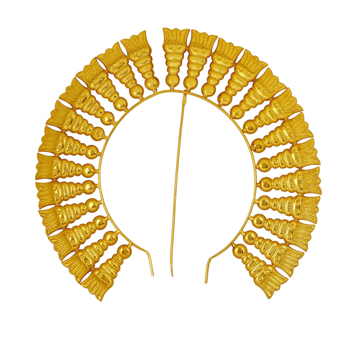 Gold Polish Hair Arch - 8 x 8.25 Inches | Hair Ornament / Artificial Jewelry / Hair Accessory For Deity