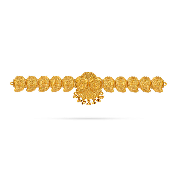 Mango Design Hip Belt- 15 Inches | Lakshmi Engraved Artificial Jewellery/Gold Polish Waist Belt For Bridal Wear
