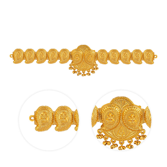 Mango Design Hip Belt- 15 Inches | Lakshmi Engraved Artificial Jewellery/Gold Polish Waist Belt For Bridal Wear