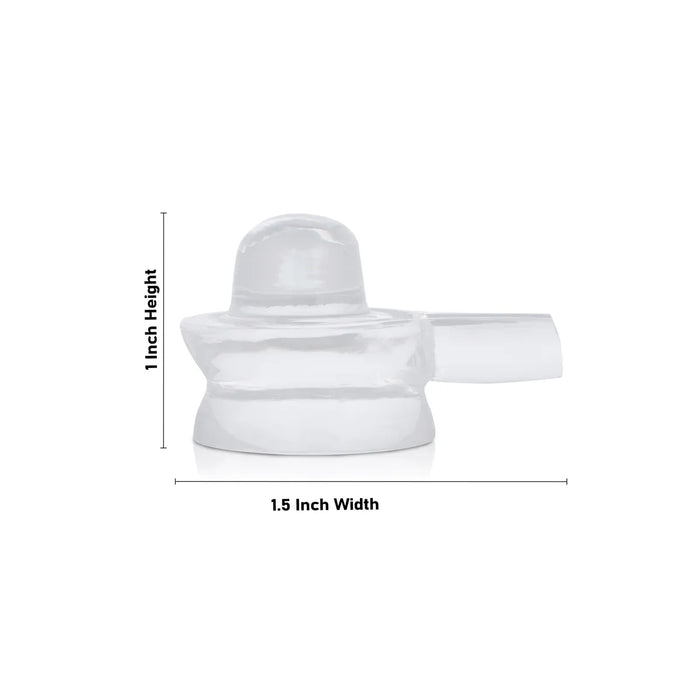 Spatika Shiva Lingam - 1 X 1.5 Inches | Spatika Lingam/ Sphatika Lingam For Meditation And Daily Worship