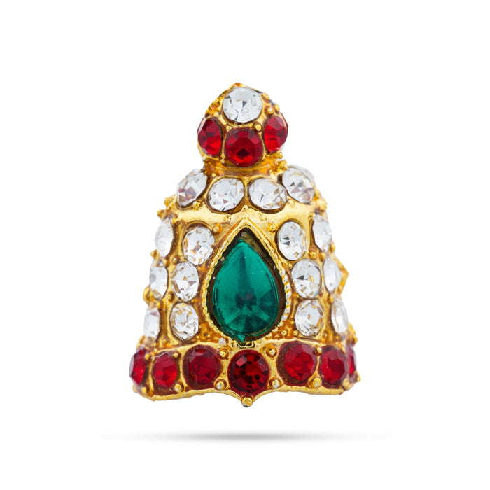 Stone Kireedam - 5 x 0.75 Inches | Full Mukut/ Crown/ Stone Jewellery for Deity