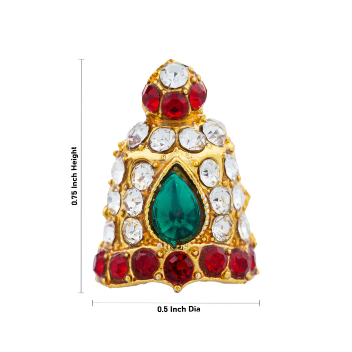 Stone Kireedam - 5 x 0.75 Inches | Full Mukut/ Crown/ Stone Jewellery for Deity