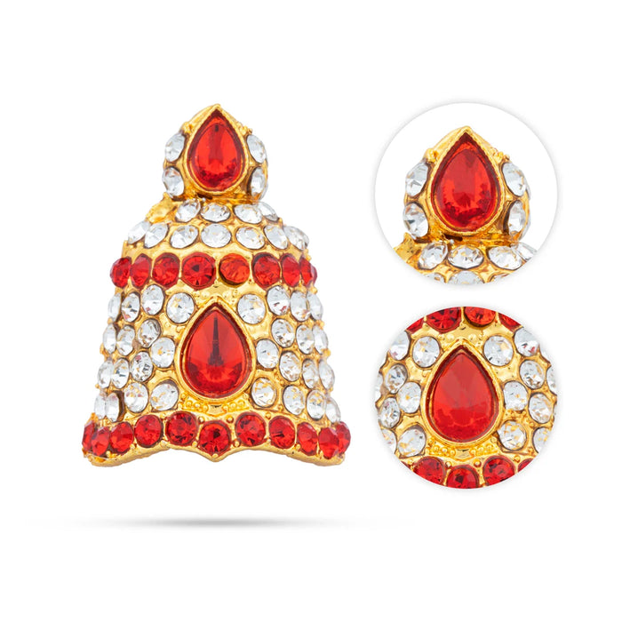 Stone Kireedam - 1.25 x 0.5 Inches | Full Mukut/ Crown/ Stone Jewellery for Deity