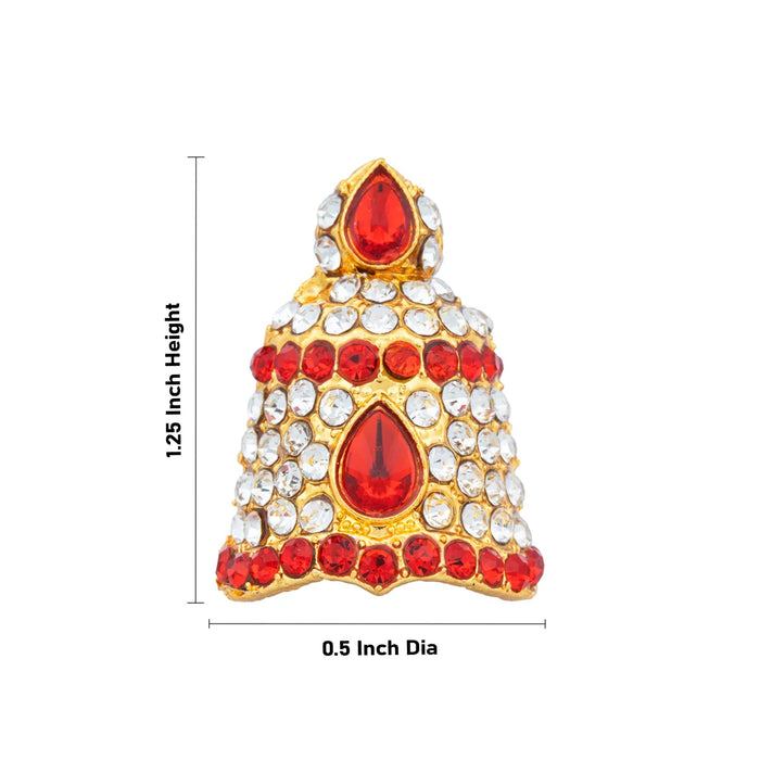 Stone Kireedam - 1.25 x 0.5 Inches | Full Mukut/ Crown/ Stone Jewellery for Deity