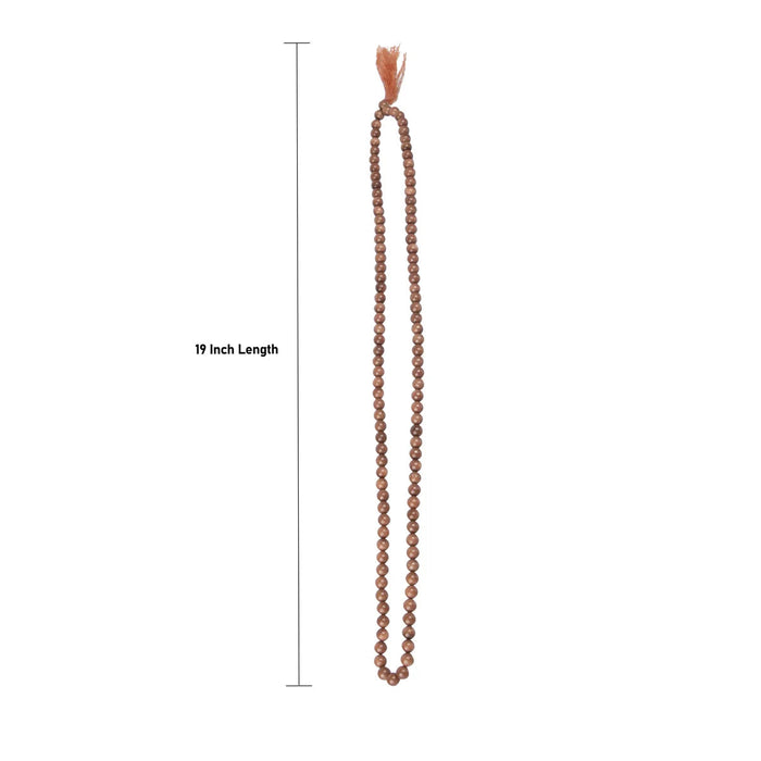 Red Sunstone Mala - 19 Inches | 108 Beads Sunstone Mala/ 7mm/ Red Crystal Mala For Vitality & Spiritual Focus