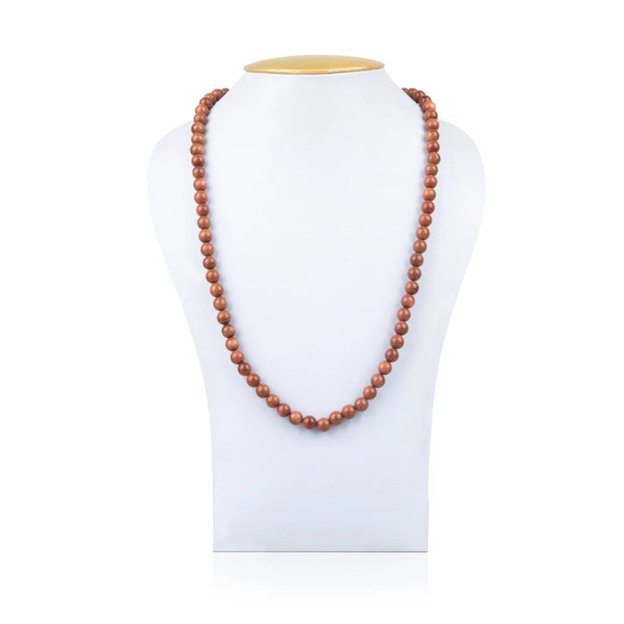 Red Sunstone Mala - 19 Inches | 108 Beads Sunstone Mala/ 7mm/ Red Crystal Mala For Vitality & Spiritual Focus
