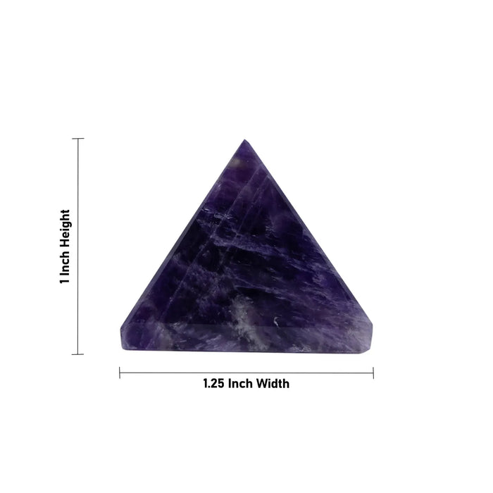 Amethyst Pyramid - 1 X 1.25 Inches | Natural Stone Pyramid/ Crystal For Vastu Balance, Feng Shui Energy & Home Pooja