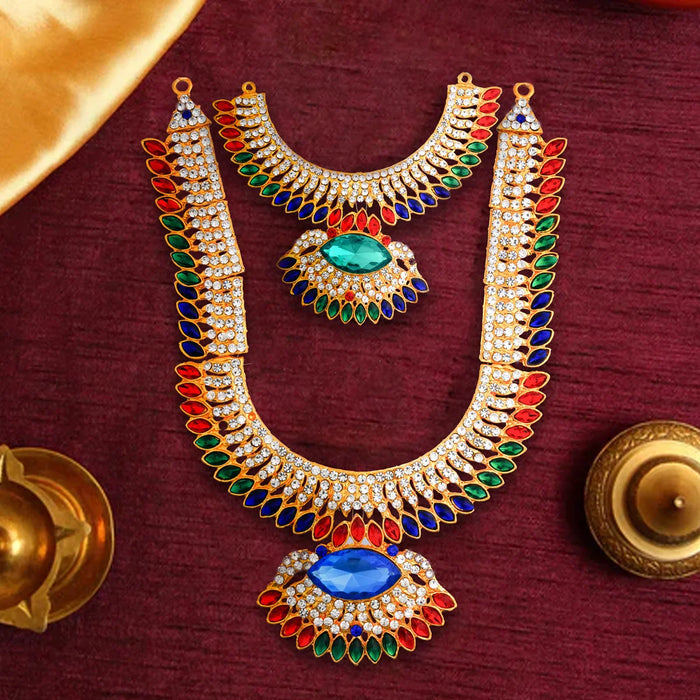 Giri USA Haram Necklace Stone Haram Set Deity Jewellery