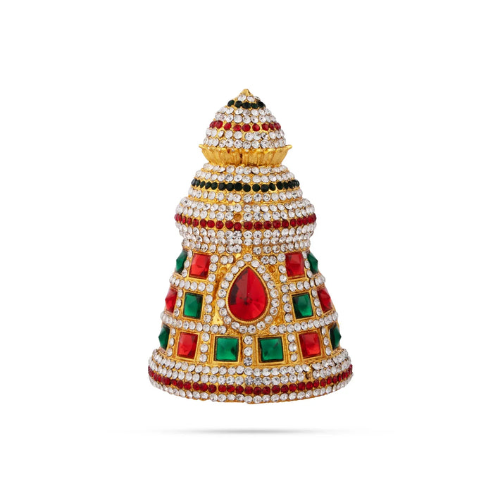 Stone Kireedam - 3.5 Inches | Half Mukut/ Crown/ Stone Jewellery for Deity