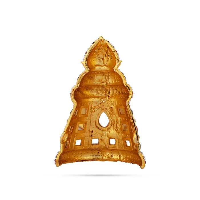 Stone Kireedam - 3.5 Inches | Half Mukut/ Crown/ Stone Jewellery for Deity