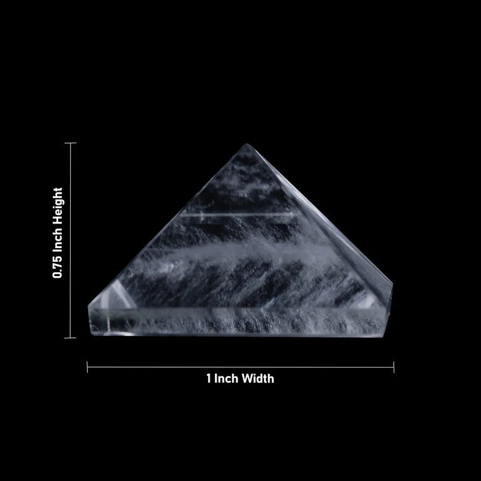 Sphatik Pyramid - 0.75 X 1 Inches | Crystal Stone Pyramid/ Vastu Pyramid for Meditation & Healing
