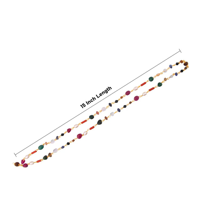 Navaratna Mala - 15 Inches | Navratan Mala/ Navratan Jewellery For Spiritual Wear & Positive Energy Balance