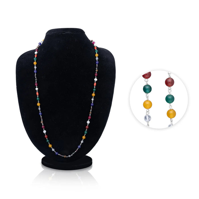 Navaratna Mala With Metal Knot - 15 Inches | Navratna Jewelry/ Navratan Mala For Auspicious Wear