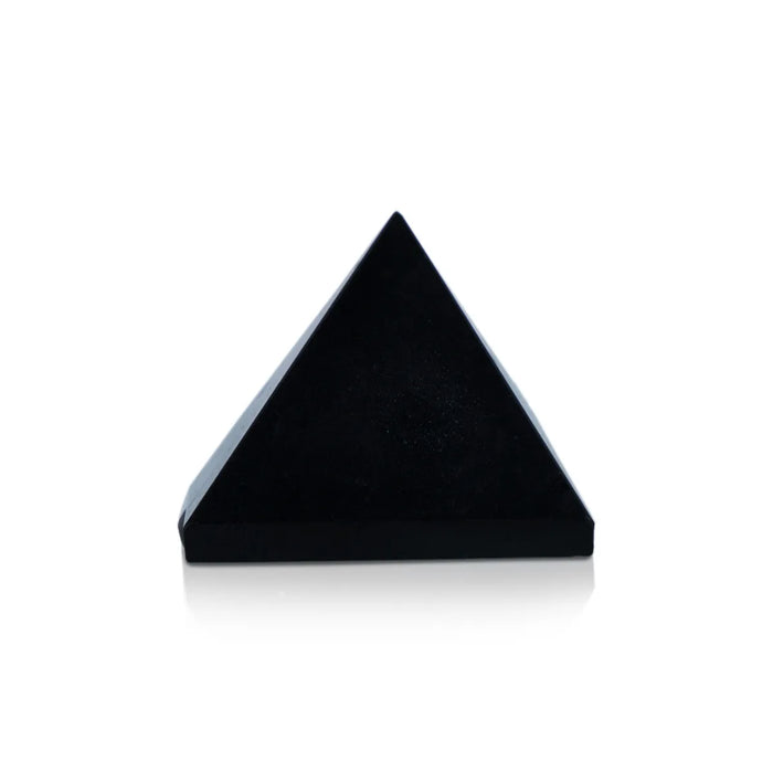 Black Agate Pyramid - 1.25 X 1.25 Inches | Stone Pyramida/ Black Colour Pyramid Stone For Energy Protection