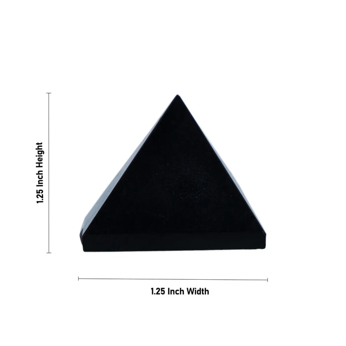 Black Agate Pyramid - 1.25 X 1.25 Inches | Stone Pyramida/ Black Colour Pyramid Stone For Energy Protection