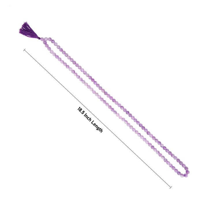 Amethist Mala - 18.5 Inches | 8mm/ 108 Beads Amethyst Mala/ Crystal Mala for Meditation
