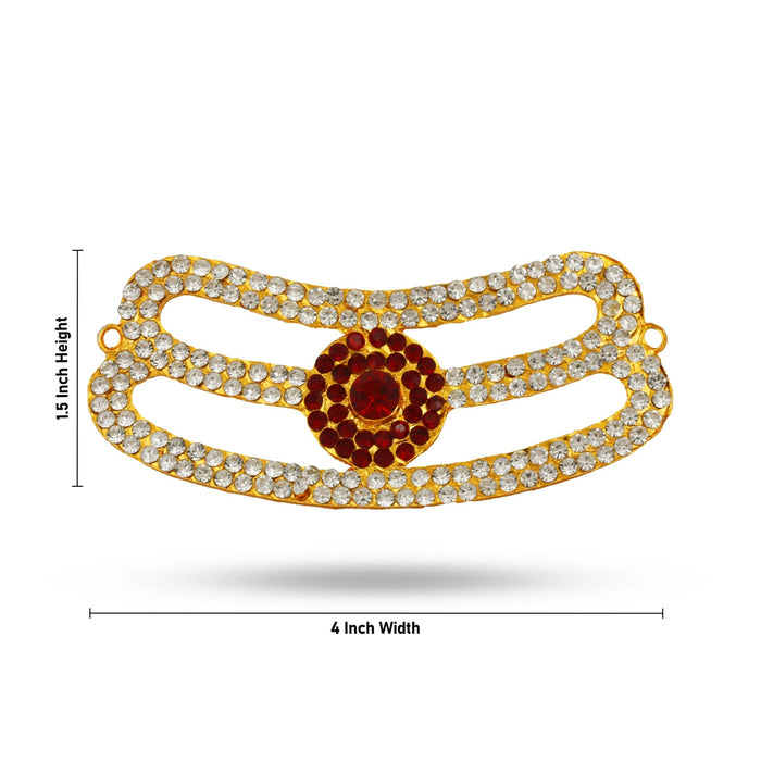 Vibuthi Pattai - 1.5 x 4 Inches | Stone Jewellery/ Tripundra Tilak Vibhuti Pattai For Deity