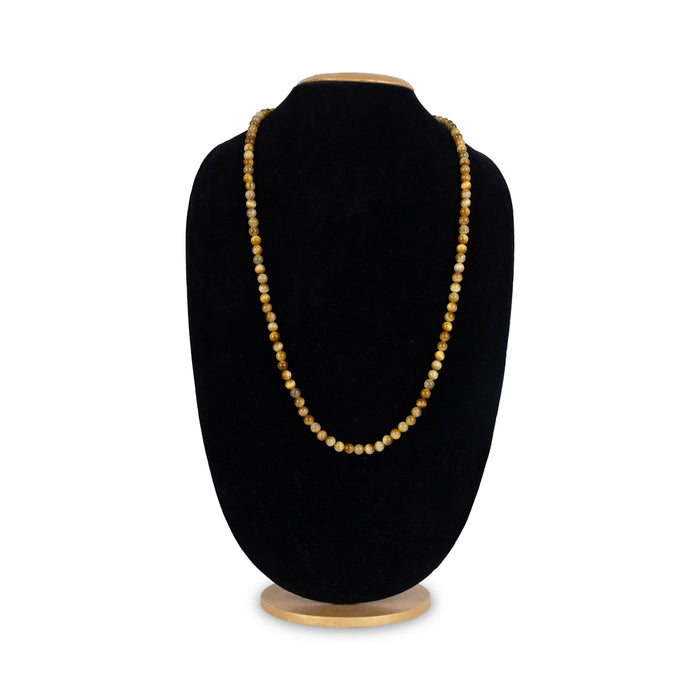 Yellow Cats Eye Mala - 18 X 2.5 Inches | 108 Beads Cats Eye Gemstone Mala/ 7mm/ Crystal Mala For Protection