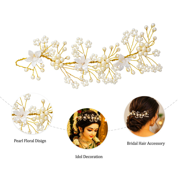 Artificial Flower - 6 Inches | Patti Veni Flower/ Hair ornament/ Artificial Gajra for Deity Decor