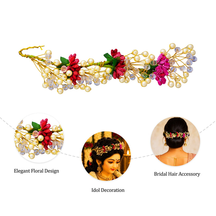 Artificial Flower - 6 Inches | Patti Veni Flower/ Hair ornament/ Artificial Gajra for Deity Decor
