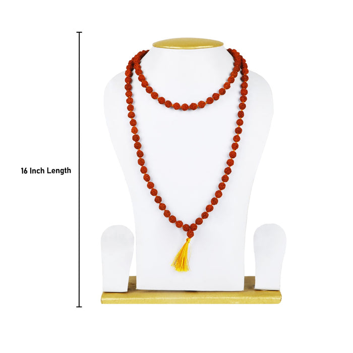 Rudraksha Mala With Thread Knot - 16 Inches | 6mm/ 108 Beads Ruthratcham Malai/ Kanthi Mala For Spiritual Wear