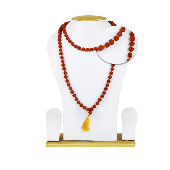 Ruthratcham Malai - 18 Inches | 7 mm Rudraksha Mala/ 108 Beads Kantha Mala for Men & Women