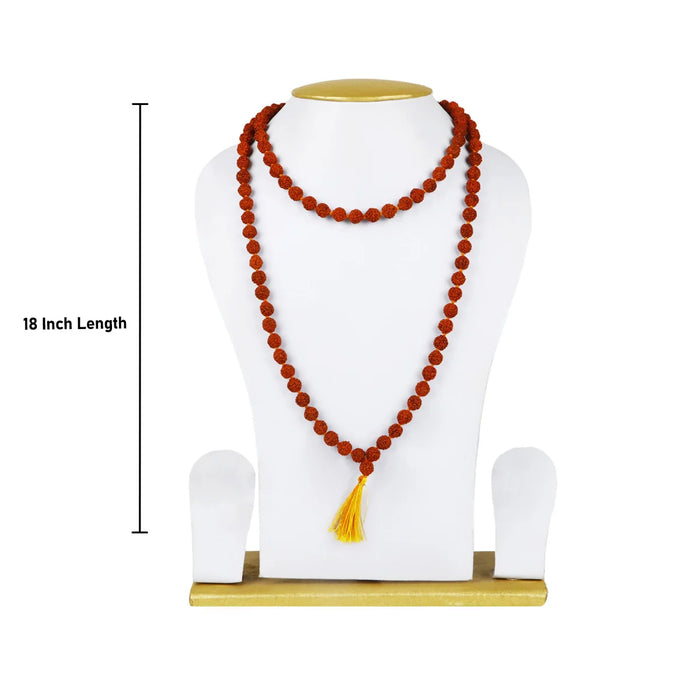 Ruthratcham Malai - 18 Inches | 7 mm Rudraksha Mala/ 108 Beads Kantha Mala for Men & Women