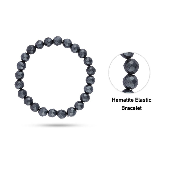 Hematite Bracelet - 2.5 Inches | Elastic Gemstone Bracelet/ Crystal Jewellery for Men & Women