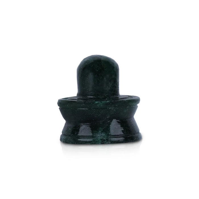 Green Jade ShivLing Murti - 1.25 x 1.5 Inches | Margaj Stone Idol/ Shiva Lingam Statue For Pooja & Worship