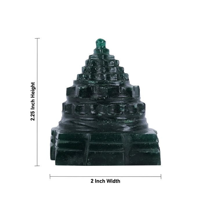 Maha Meru - 2.25 x 2 Inches | Jade Sri Yantra/ Sacred Mahameru Yantra for Pooja Rituals