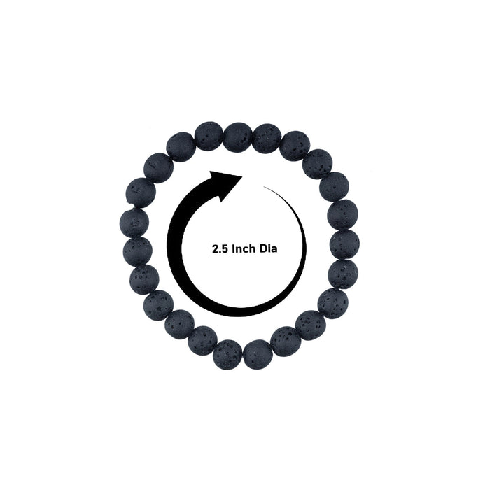 Black Lava Bracelet - 2.5 inches  | Black Lava Stone Hand Band/ Hand Bracelet/ Lava Stone Bracelet for Hand