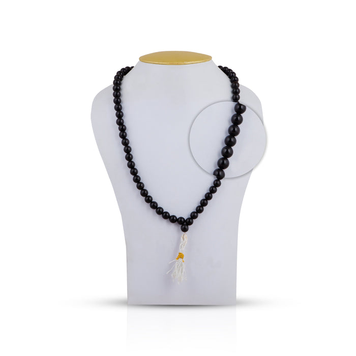 Hakik Mala - 21 Inches | Black Hakeek Mala/ Agate Mala For Protection And Balancing Emotions