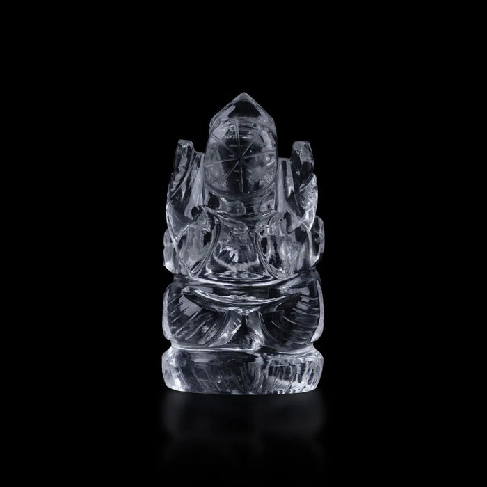 Sphatik Ganesha Murti - 2.25 X 1 Inches | Crystal Stone Idol/ Ganpati Statue For Pooja