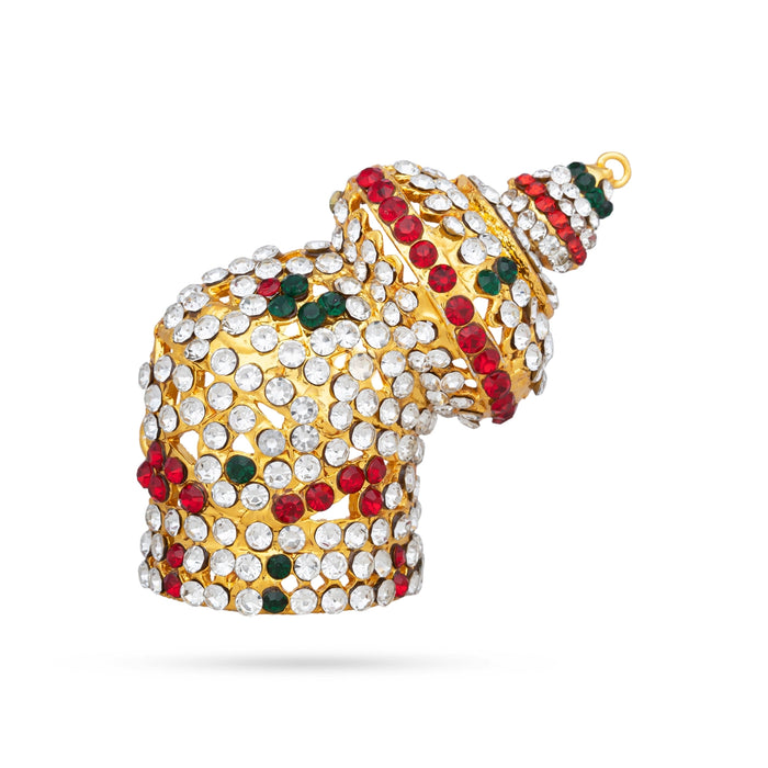 Half Crown - 2 x 2 Inches | Mukut/ Multicolour Stone Kireedam/ Andal Kiridam for Deity