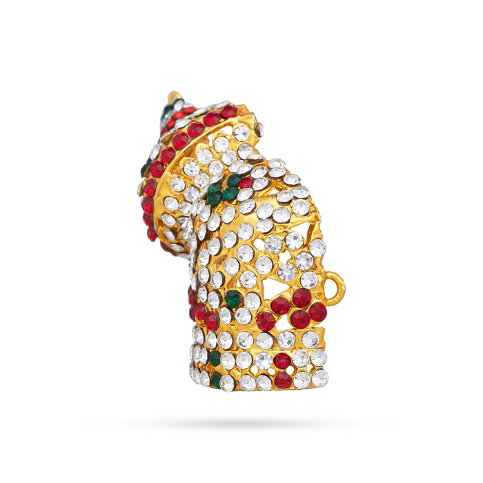 Half Crown - 2 x 2 Inches | Mukut/ Multicolour Stone Kireedam/ Andal Kiridam for Deity