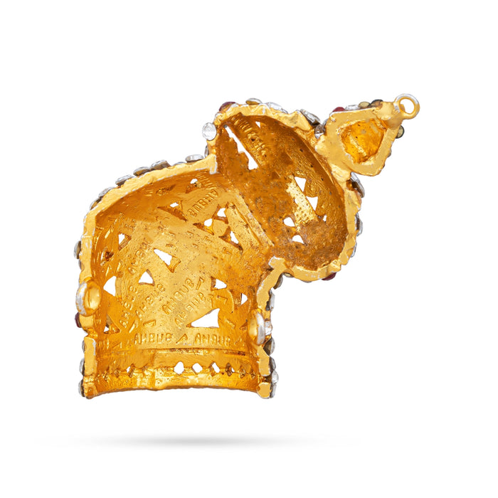 Half Crown - 2 x 2 Inches | Mukut/ Multicolour Stone Kireedam/ Andal Kiridam for Deity