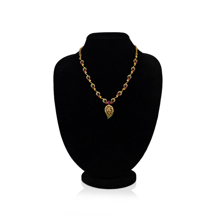 Necklace Earring Set - Gp With Stone